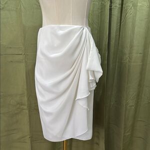 P.A.R.O.S.H. Elegant White Drape Skirt, XS